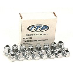 16 écrous plats chromés de roue - ITP - M10x1.25