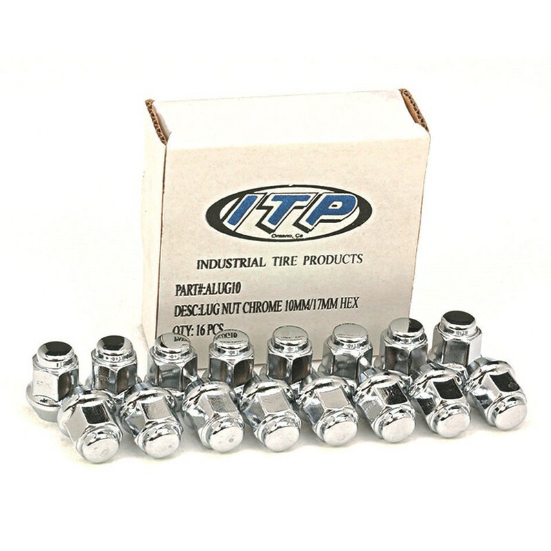 16 écrous plats chromés de roue - ITP - M12x1.25 16 écrous plats chromés de roue - ITP - M12x1.25