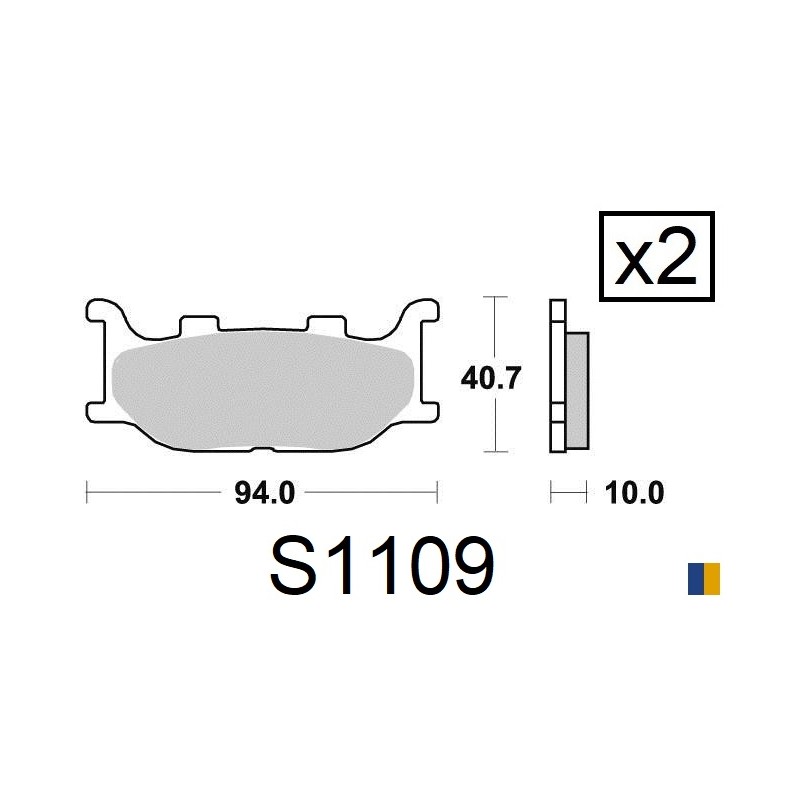 Brake pads Kyoto semi-metal type S1109 Brake pads Kyoto semi-metal type S1109