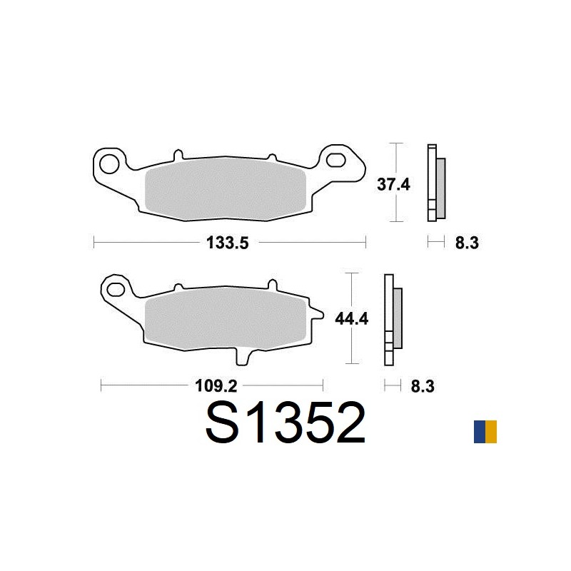 Brake pads Kyoto semi-metal type S1352 Brake pads Kyoto semi-metal type S1352