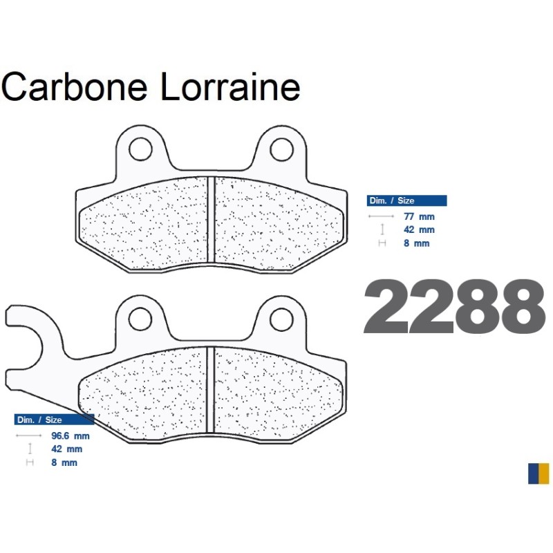 Plaquettes Carbone Lorraine frein arrière - Triumph 1050 Speed Triple 2005-2015 Plaquettes Carbone Lorraine frein arrière - Triumph 1050 Speed Triple 2005-2015