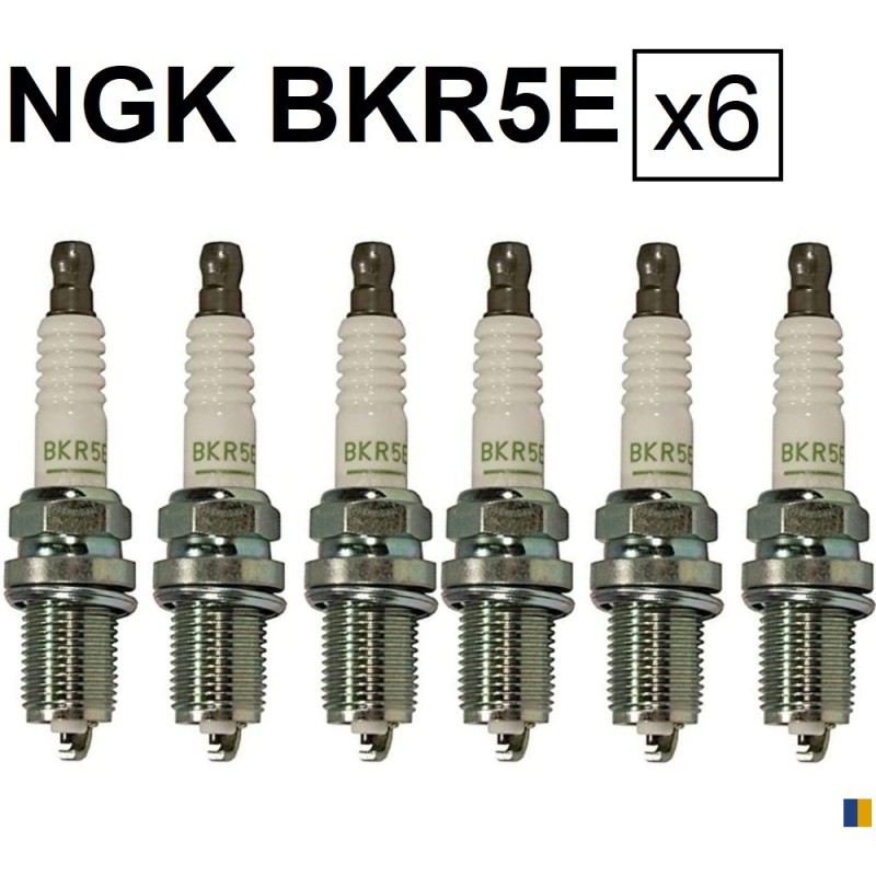 Lot de 6 bougies d'allumage NGK type BKR5E