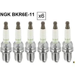 Lot de 6 bougies d'allumage NGK type BKR6E-11