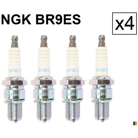Lot de 4 bougies d'allumage NGK type BR9ES