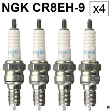 Lot de 4 bougies d'allumage NGK type CR8EH-9