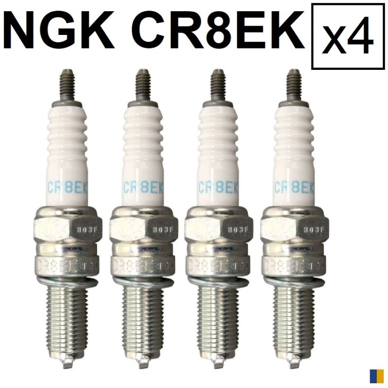 Lot de 4 bougies d'allumage NGK type CR8EK Lot de 4 bougies d'allumage NGK type CR8EK