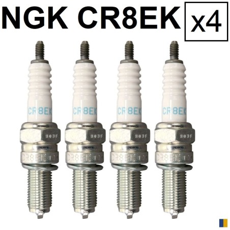 Lot de 4 bougies d'allumage NGK type CR8EK