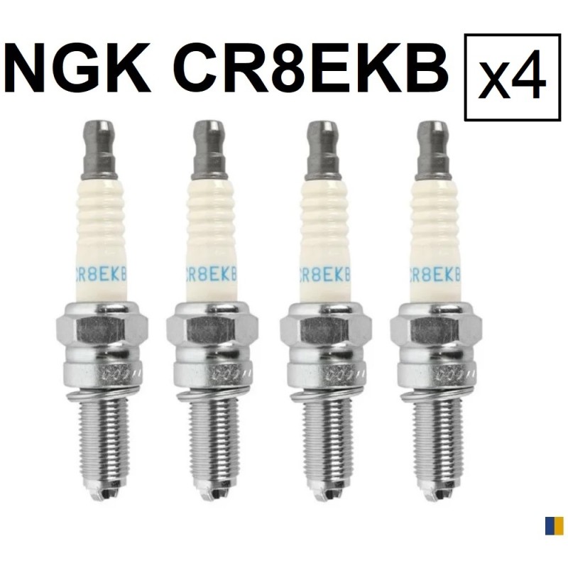 Lot de 4 bougies d'allumage NGK type CR8EKB