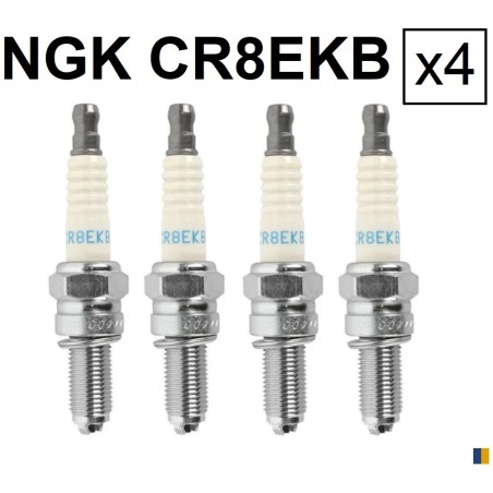 Lot de 4 bougies d'allumage NGK type CR8EKB