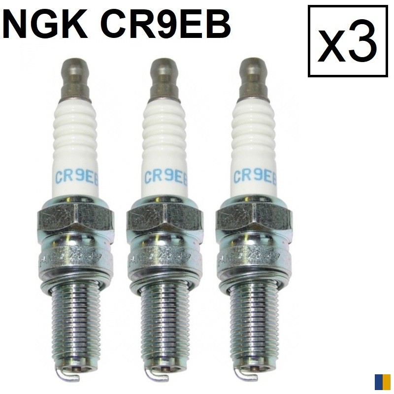 Lot de 3 bougies d'allumage NGK type CR9EB