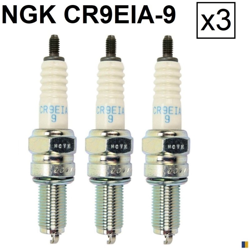 Lot de 3 bougies d'allumage NGK type CR9EIA-9