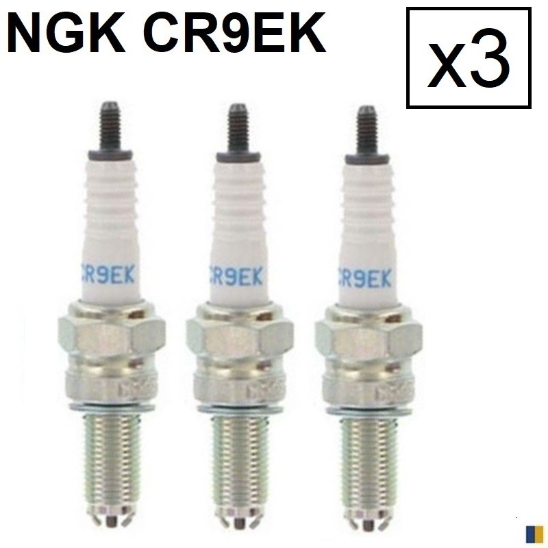 Lot de 3 bougies d'allumage NGK type CR9EK Lot de 3 bougies d'allumage NGK type CR9EK