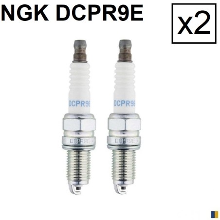 Lot de 2 bougies d'allumage NGK type DCPR9E