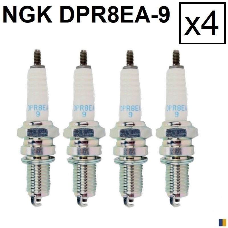 Lot de 4 bougies d'allumage NGK type DPR8EA-9 Lot de 4 bougies d'allumage NGK type DPR8EA-9