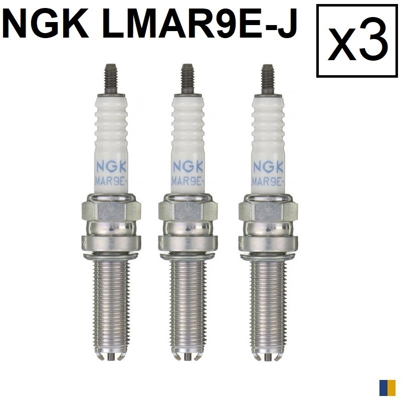 Lot de 3 bougies d'allumage NGK type LMAR9E-J Lot de 3 bougies d'allumage NGK type LMAR9E-J