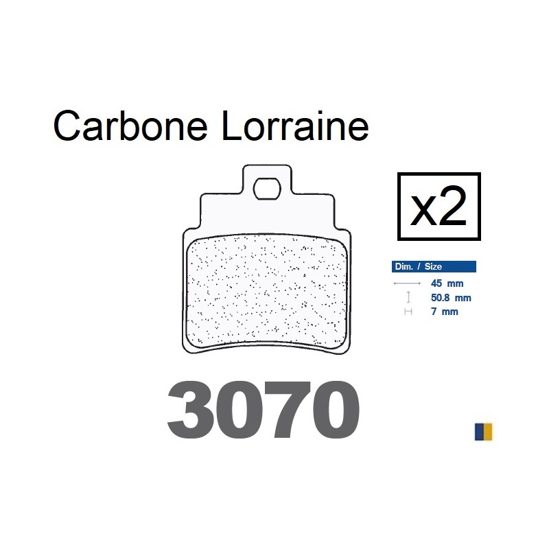 Jeu de plaquettes de frein Carbone Lorraine type 3070 MSC Jeu de plaquettes de frein Carbone Lorraine type 3070 MSC
