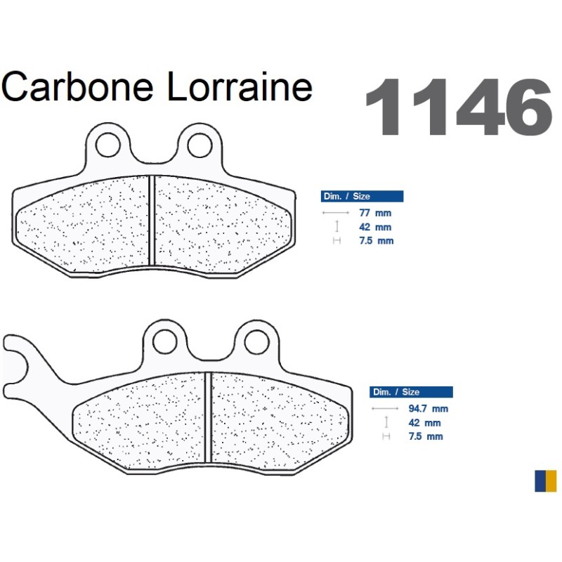 Plaquettes Carbone Lorraine de frein avant - Yamaha XT 125 X Supermotard 2005-2013 Plaquettes Carbone Lorraine de frein avant - Yamaha XT 125 X Supermotard 2005-2013