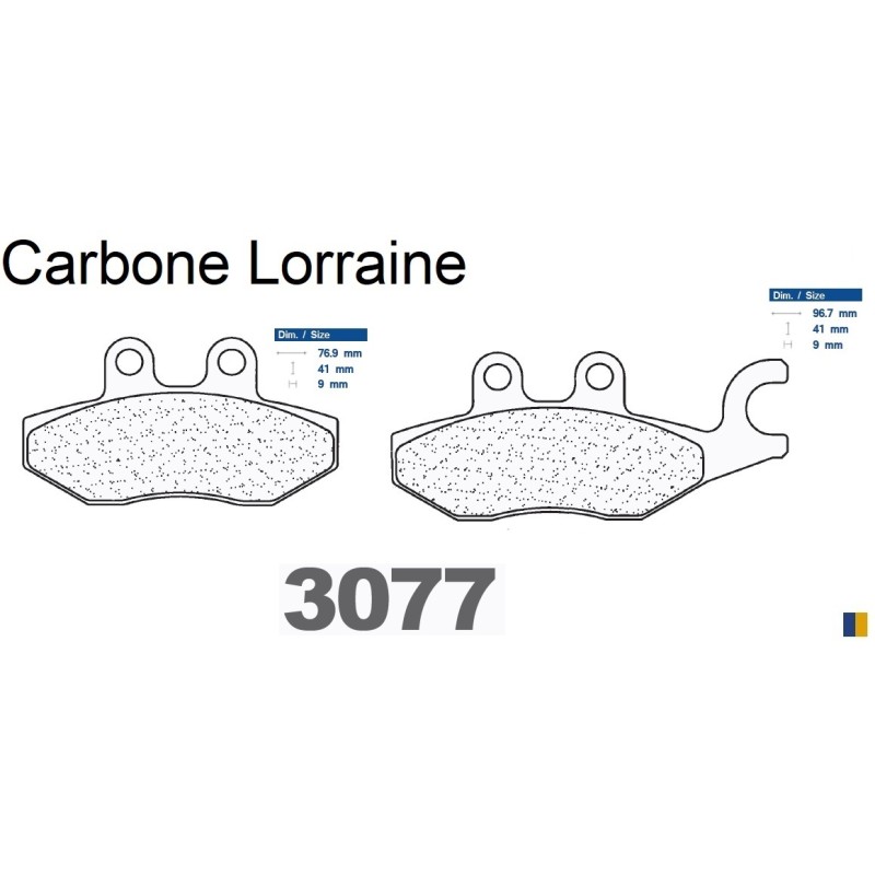 Pastiglie freno Carbone Lorraine tipo 3077 MSC Pastiglie freno Carbone Lorraine tipo 3077 MSC