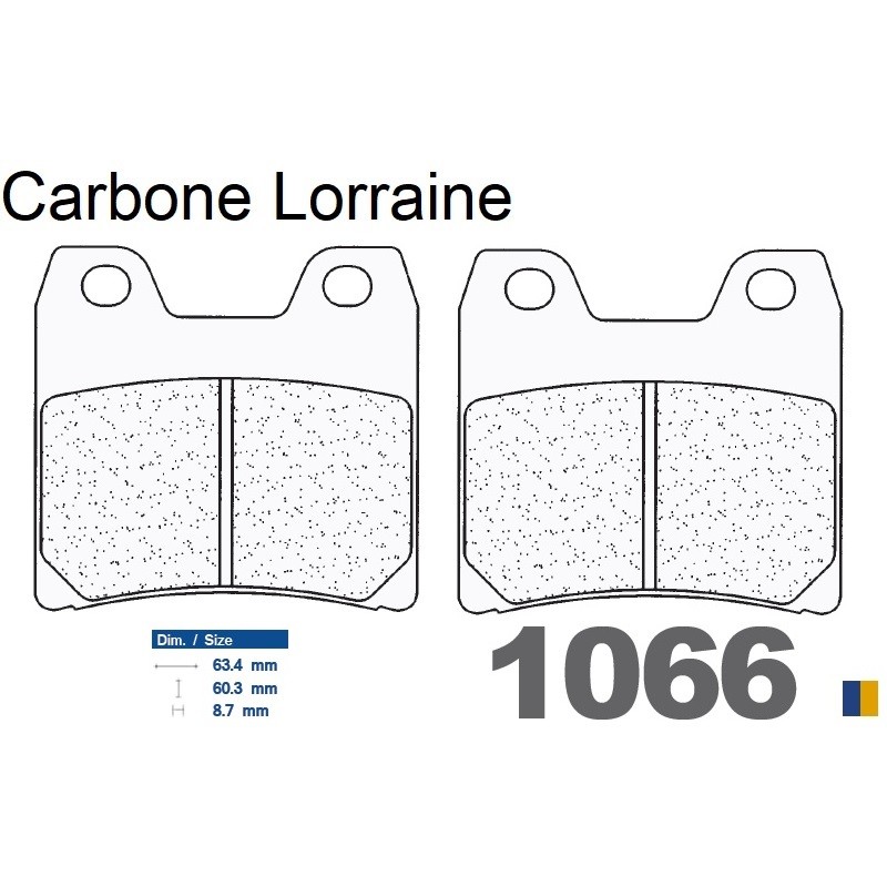 Pastiglie freno posteriore Carbone Lorraine tipo 1066 RX3 Pastiglie freno posteriore Carbone Lorraine tipo 1066 RX3