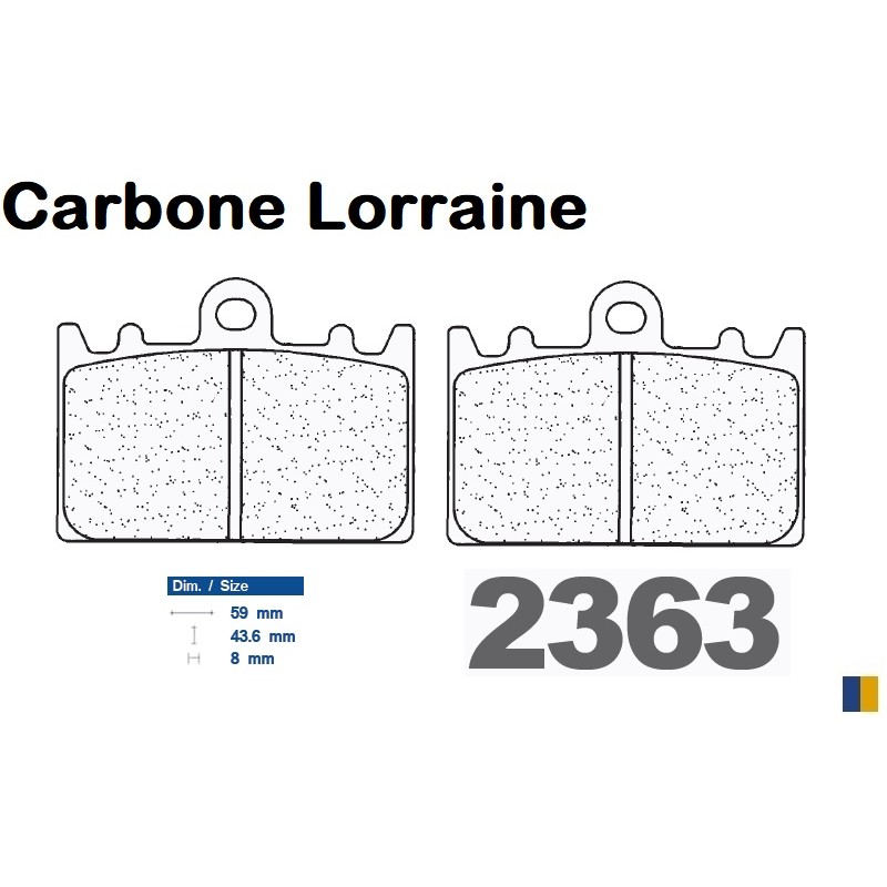 Plaquettes de frein Carbone Lorraine type 2363 A3+ Plaquettes de frein Carbone Lorraine type 2363 A3+