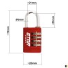 Star Locks Combination Padlock - 4 Digits - 26x78 mm - Red