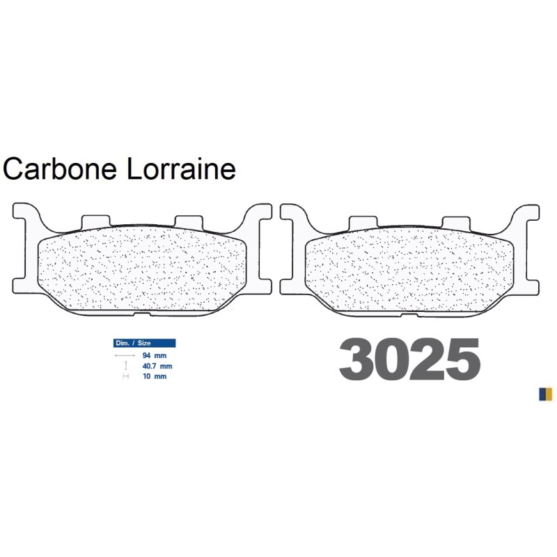 Plaquettes Carbone Lorraine de frein avant - Italjet 250 Jupiter 2001-2003 Plaquettes Carbone Lorraine de frein avant - Italjet 250 Jupiter 2001-2003