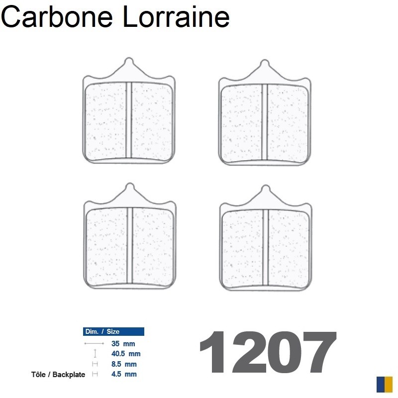 Pastiglie freno anteriore Carbone Lorraine racing tipo 1207 C60 Pastiglie freno anteriore Carbone Lorraine racing tipo 1207 C60