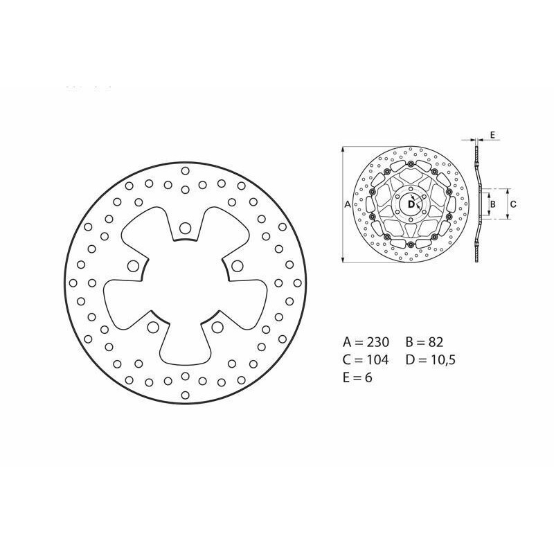 Disque de frein BREMBO Serie Oro rond fixe - ref 68B40761