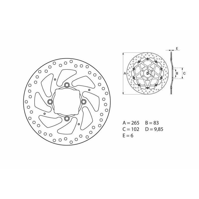 BREMBO Serie Oro stała okrągła tarcza hamulcowa - ref 68B407H2