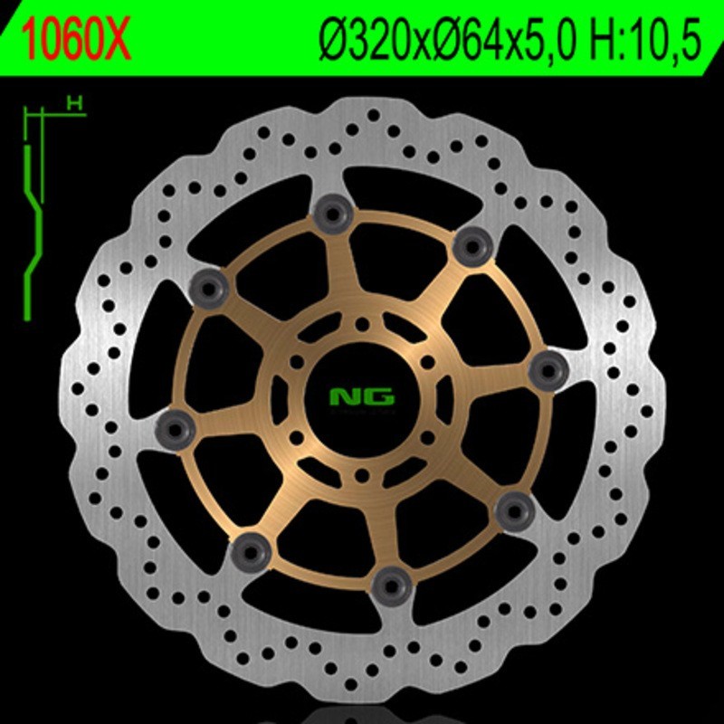 Disco freno flottante ondulato NG BRAKES - ref 1060X