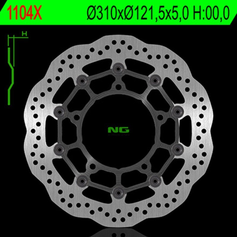 Disco freno flottante ondulato NG BRAKES - ref 1104X