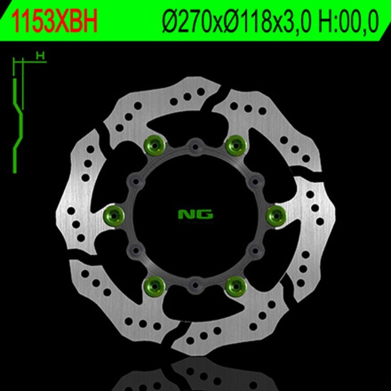 Disco freno flottante ondulato NG BRAKES - ref 1153XBH
