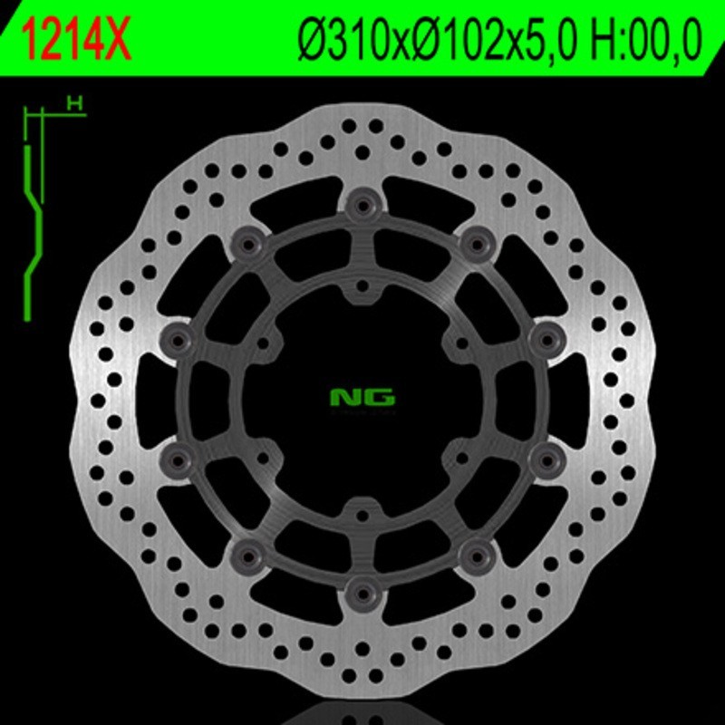 Disco freno flottante ondulato NG BRAKES - ref 1214X