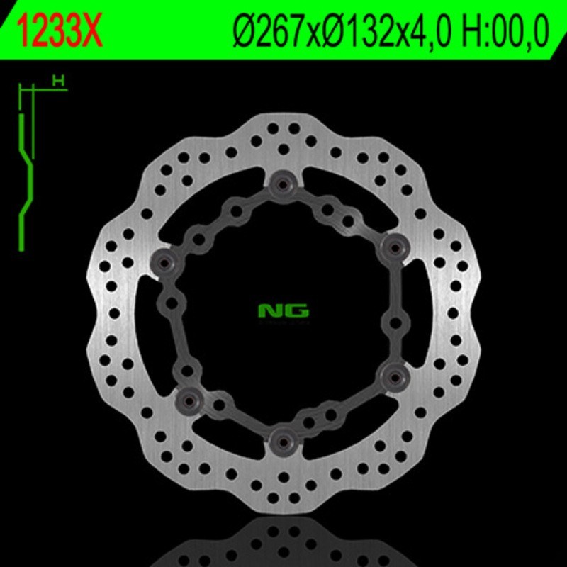 Disco freno flottante ondulato NG BRAKES - ref 1233X