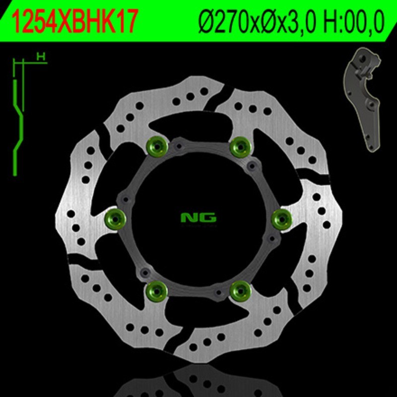 Disco freno flottante ondulato NG BRAKES - ref 1254XBH
