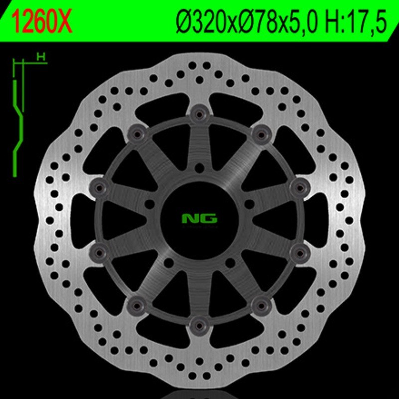 Disco freno flottante ondulato NG BRAKES - ref 1260XG