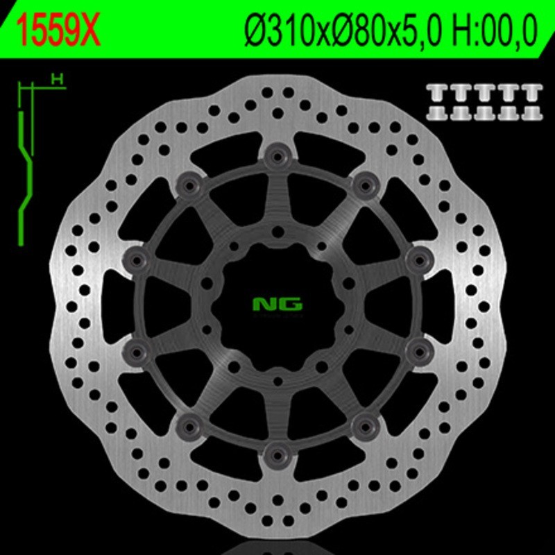 Frenos de disco ondulado flotante NG BRAKES - ref 1559X