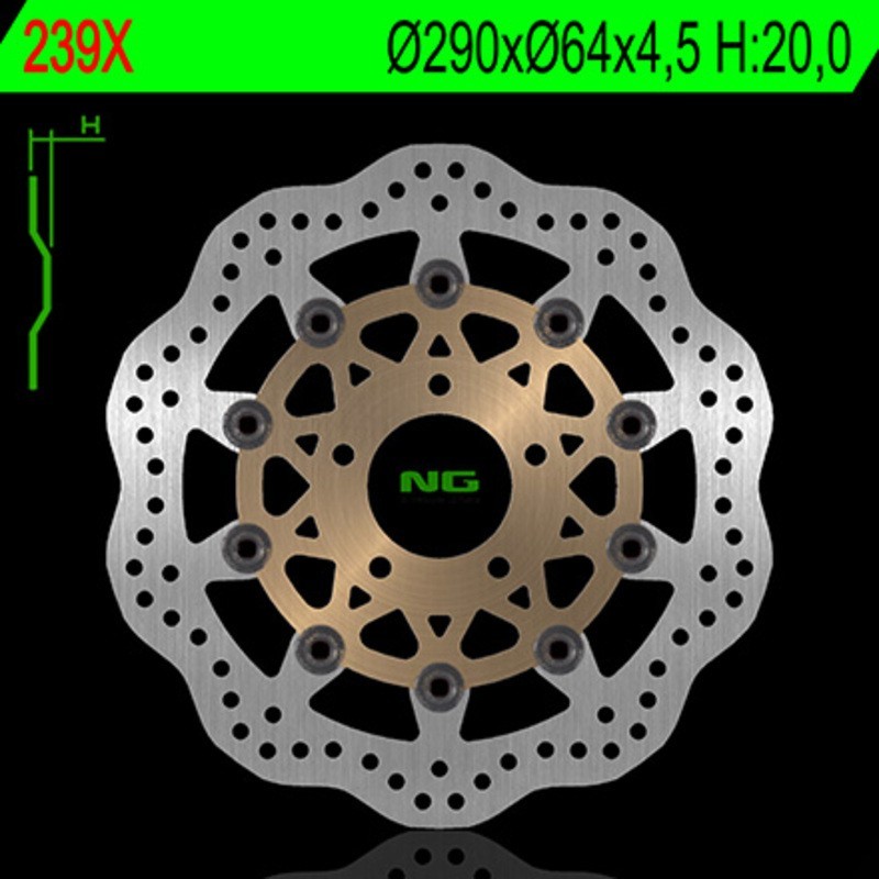 Frenos de disco ondulado flotante NG BRAKES - ref 239X