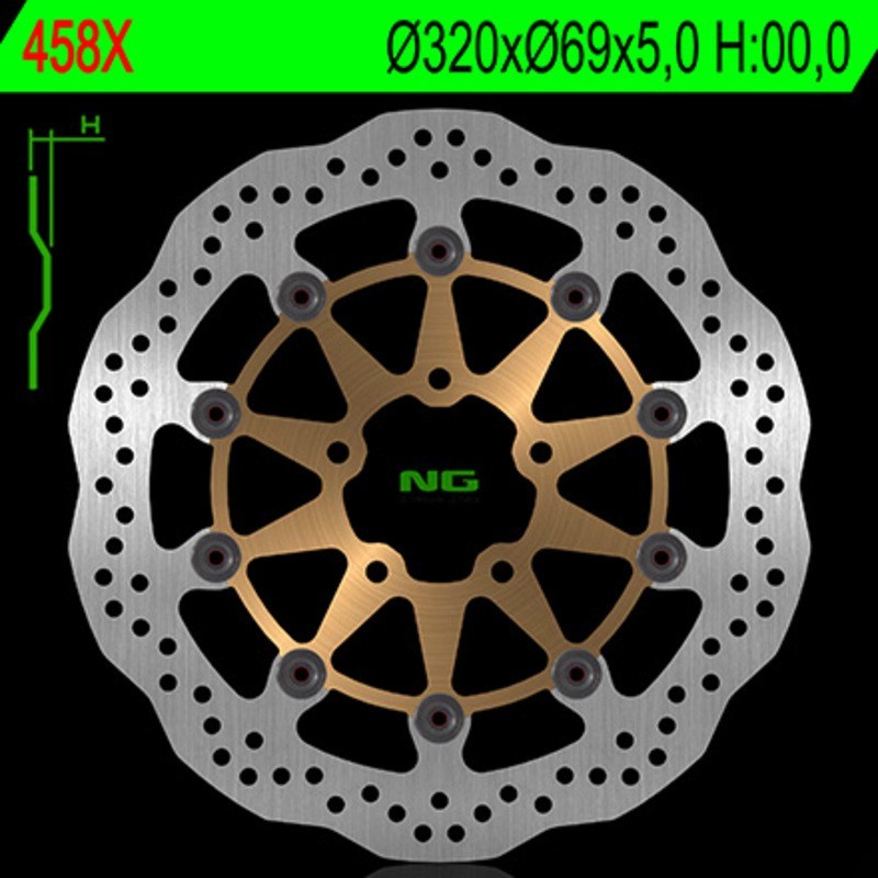 NG BRAKES wave Schwimmende Bremsscheibe - ref 458X