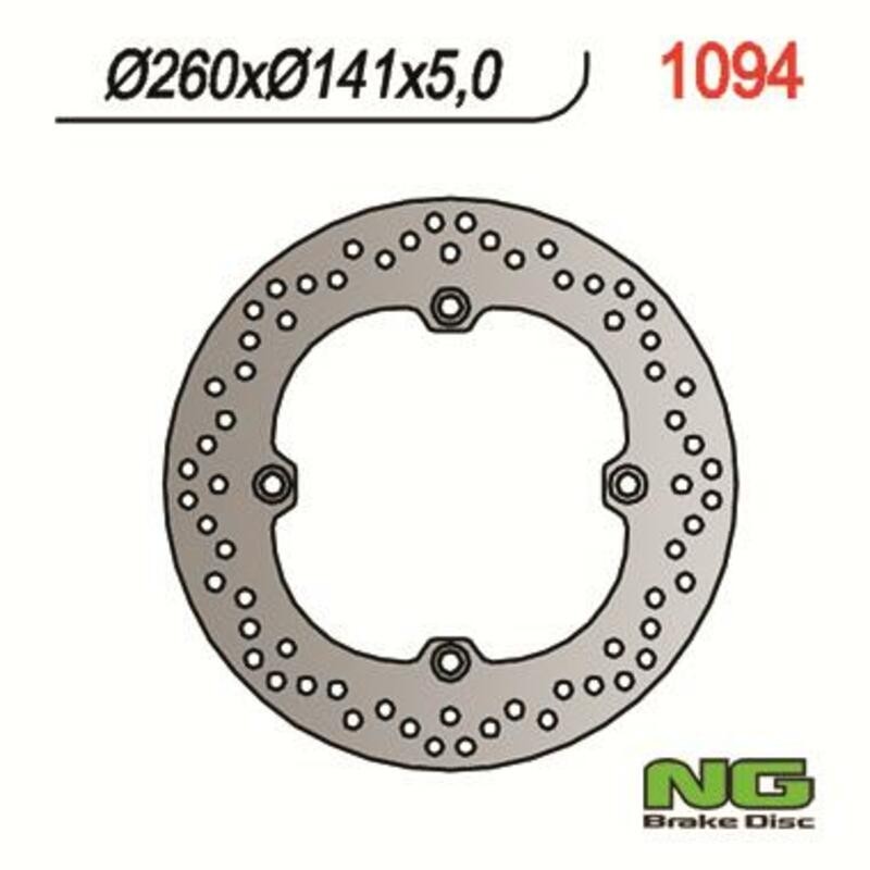 NG BRAKES rund fast bromsskiva - ref 1094