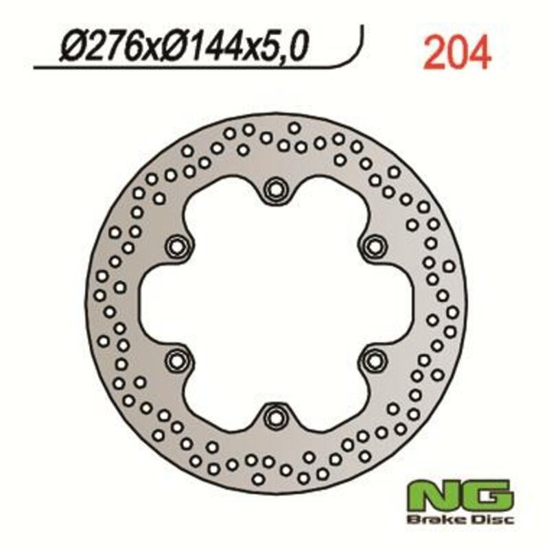 NG BRAKES rund fast bromsskiva - ref 204