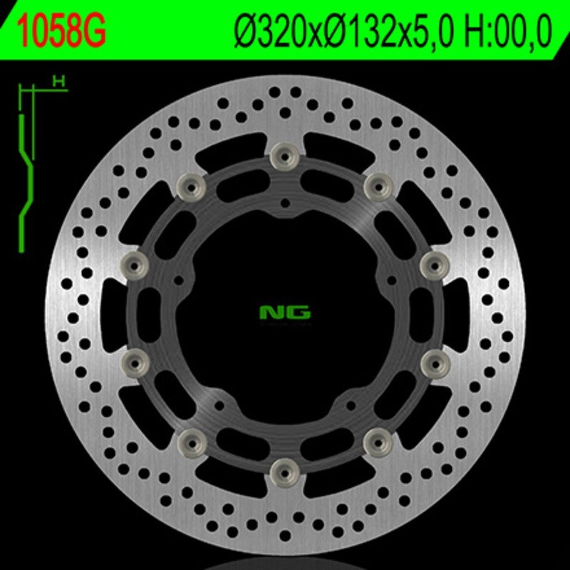 NG BRAKES okrągła pływająca tarcza hamulcowa - ref 1058G