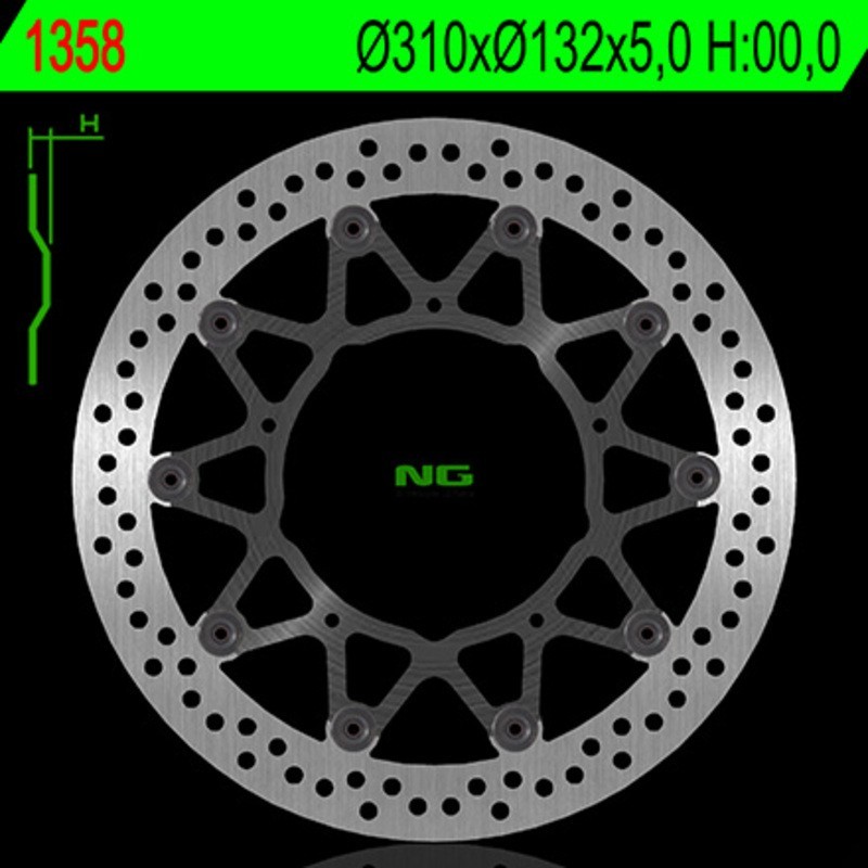 NG BRAKES okrągła pływająca tarcza hamulcowa - ref 1358