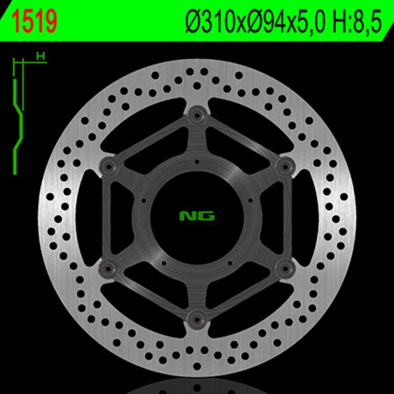 NG BRAKES okrągła pływająca tarcza hamulcowa - ref 1519