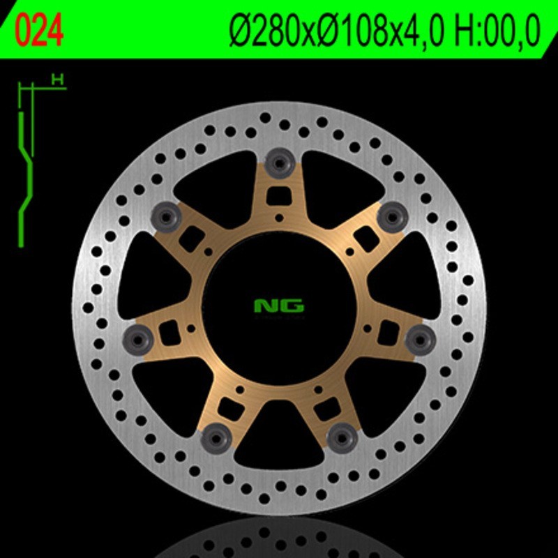 NG BRAKES okrągła pływająca tarcza hamulcowa - ref 024