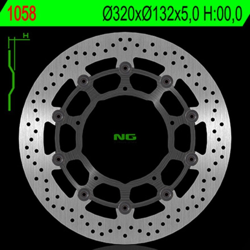 NG BRAKES okrągła pływająca tarcza hamulcowa - ref 1058