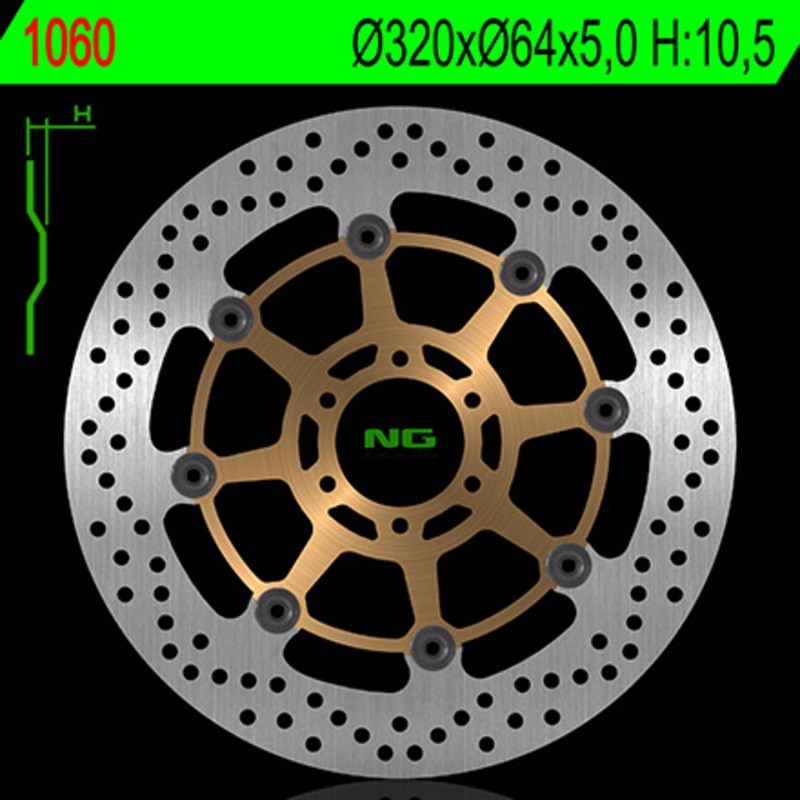 NG BRAKES okrągła pływająca tarcza hamulcowa - ref 1060