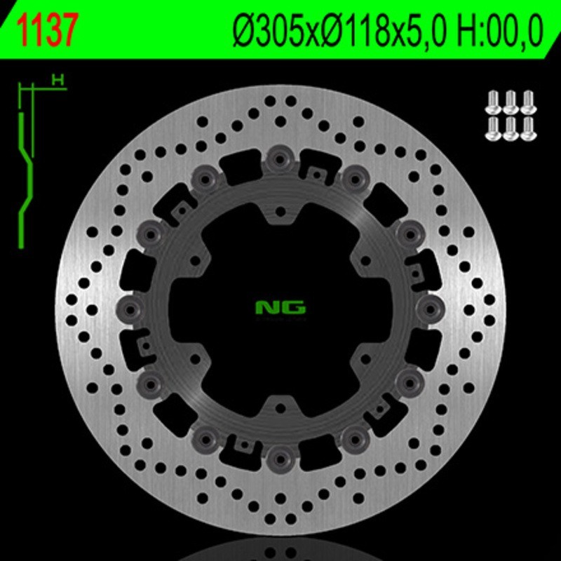 NG BRAKES okrągła pływająca tarcza hamulcowa - ref 1137