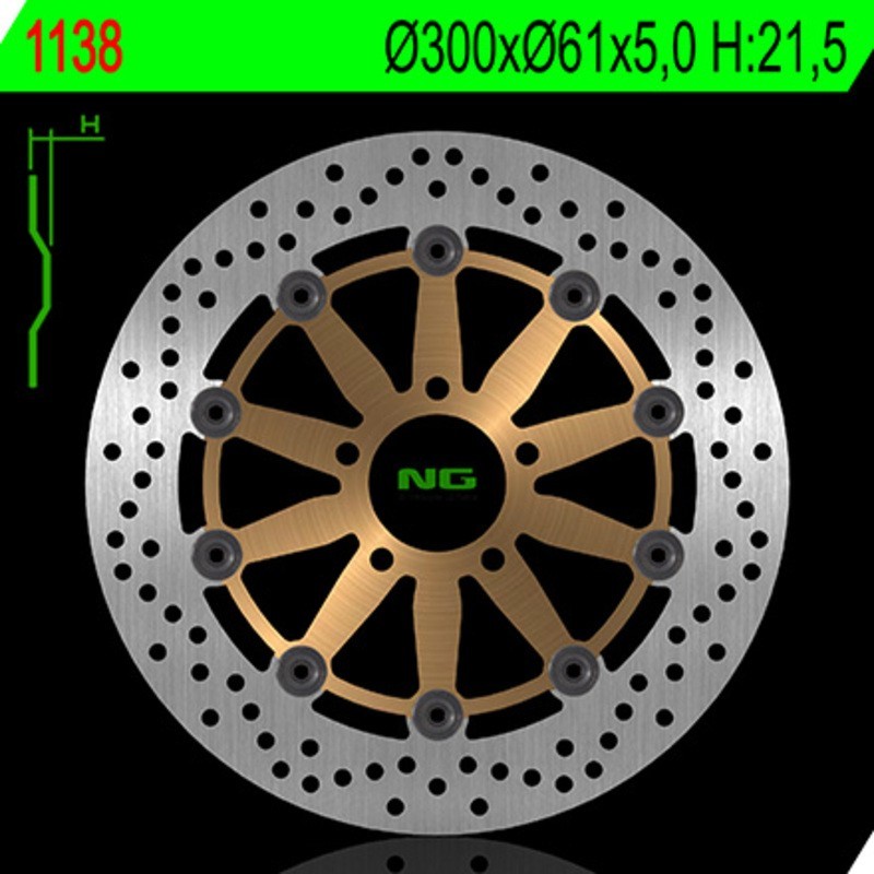 NG BRAKES okrągła pływająca tarcza hamulcowa - ref 1138