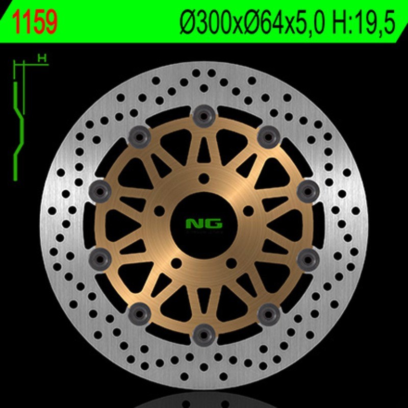 NG BRAKES okrągła pływająca tarcza hamulcowa - ref 1159